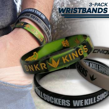 Комплект браслетов Bunkerkings Wristbands (3-Pack) - Black/Tan/Olive